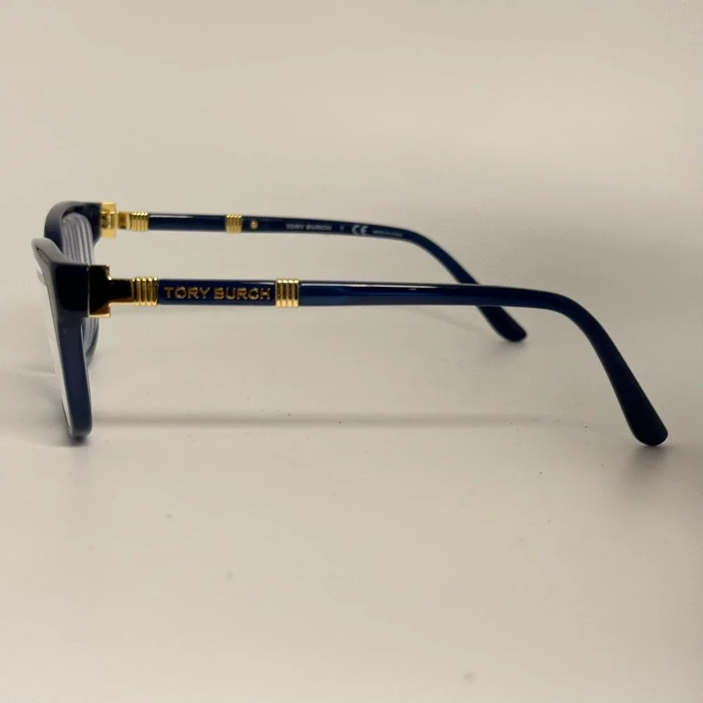 Tory Burch TY 2075 1656 Navy Blue Gold Cat Eye Eyeglass Frames 52-16-135